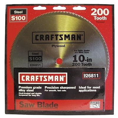 Craftsman 10 in. Saw Blade, Crosscut/Plywood - 200T - 26811