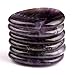 TGS Gems® Amethyst Carved Thumb Irish Worry Stone Healing Crystal Free Pouch Sold by 1pcs