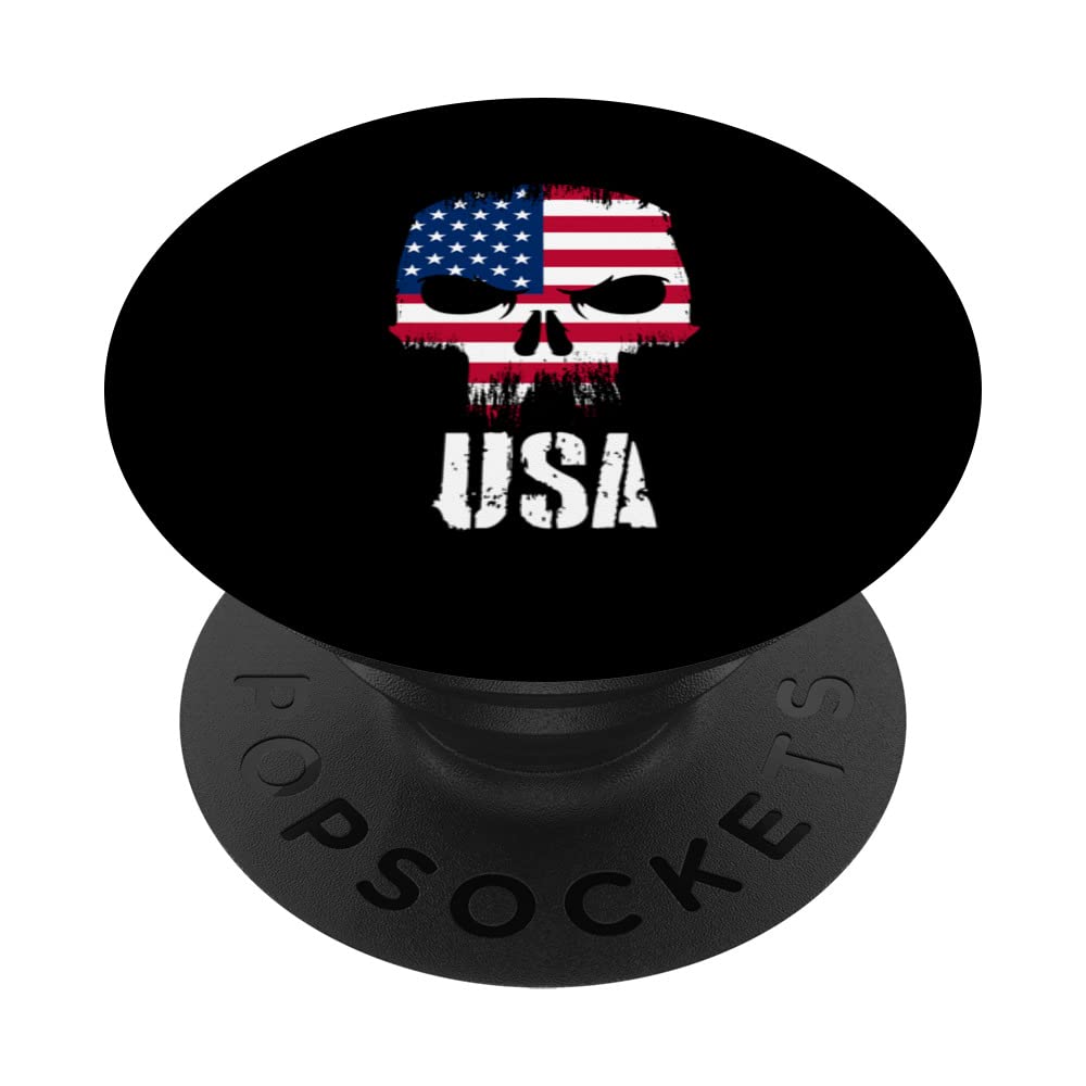 United States Flag Skull American Pride Patriotic PopSockets Swappable PopGrip