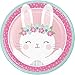 Birthday Bunny Supplies Pack for 16 Guests Including Paper Cups, Paper Dinner Plates, Paper Lunch Napkins, Paper Straws, and Plastic Table Cover (Bundle for 16)