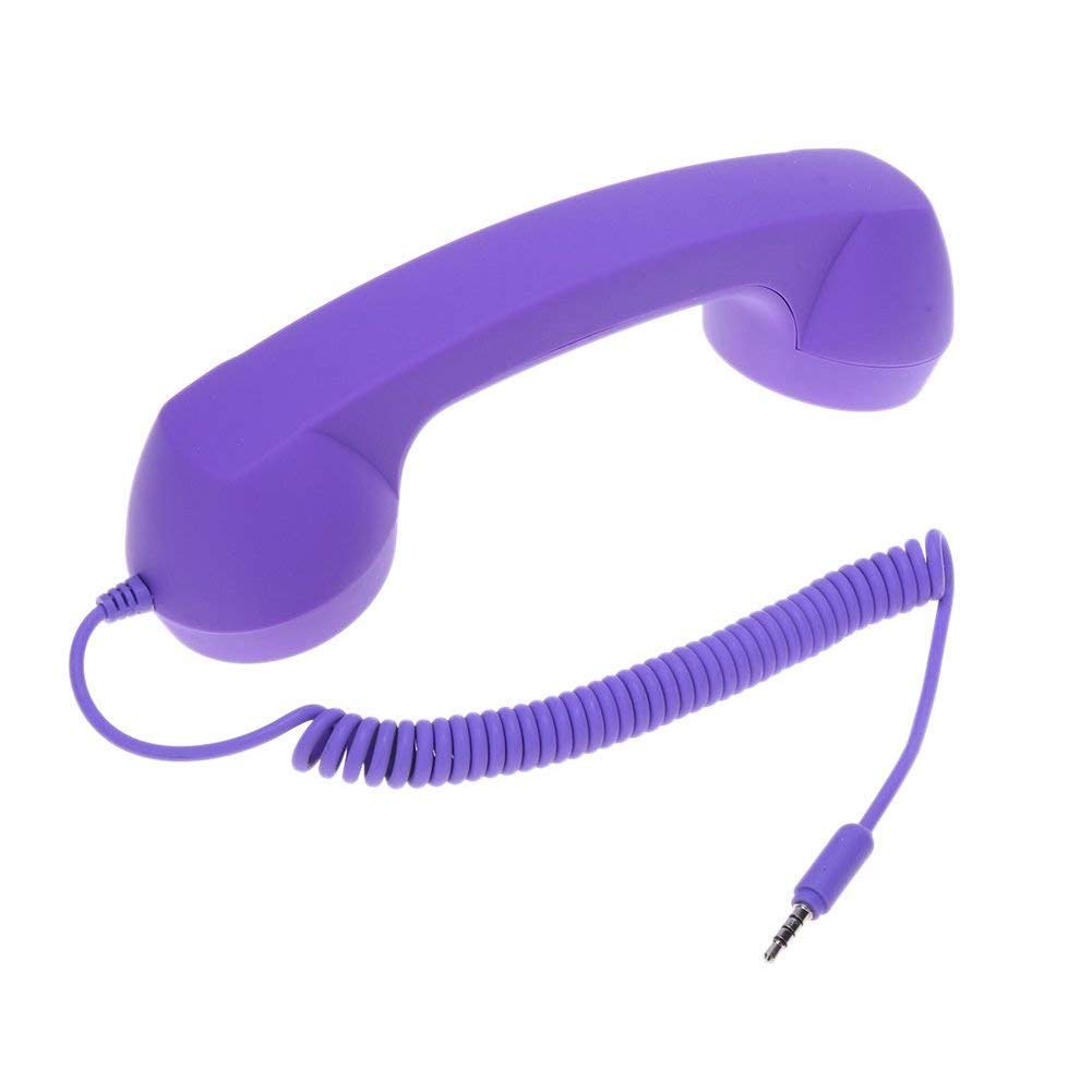 Retro Mobile Telephone Handset Receiver, Anti radiation Vintage Wired Telephone Headphones 3.5mm Cell Phone Handset for iPhone and Android Mobile Phone