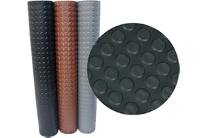 Rubber-Cal Coin-Pattern Thermoplastic Flooring - 3.5mm x 36" x 9ft - Black