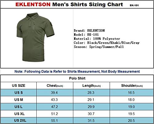 EKLENTSON Mens Outdoor Polo Performance Polo Outdoor T Shirt Short Sleeve Work Polo Black - Thumbnail 4