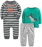Simple Joys by Carter's Baby Boys' 3-Piece Playwear Set, Turquoise/Gray Dino, 12 Months