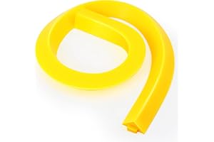 Pushglossy 1 Pcs Spill Barrier Dike 5'L x 2.6"W x 1.5"H Water Dam Barrier Liquid Blocker for Garage Home Floor Flooding Solutions(Yellow)