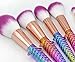 Affei 7Pcs Mermaid MakeUp Brushes Set Eyebrow Eyeliner Blush Foudation Cosmetic Tools (Colorful)
