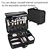 FLYMEI Large Makeup Organizer Bag, Travel Makeup Case 3 Layer Professional Cosmetic Organizer, Black Makeup Train Case with Shoulder Strap Portable Cosmetic Brush Organizer