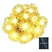 LOENDE Chuzzle Ball Solar String Lights Christmas Lights 8 Modes Solar Powered Outdoor String Lights for Christmas Wedding Home Garden Patio Party, Heavy-Duty 100% Waterproof, 50 LED, Warm White