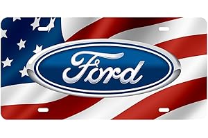 Kasflag Ford Metal License Plate（Aluminum,6 by 12 Inches,HD Printing） Stainless Steel