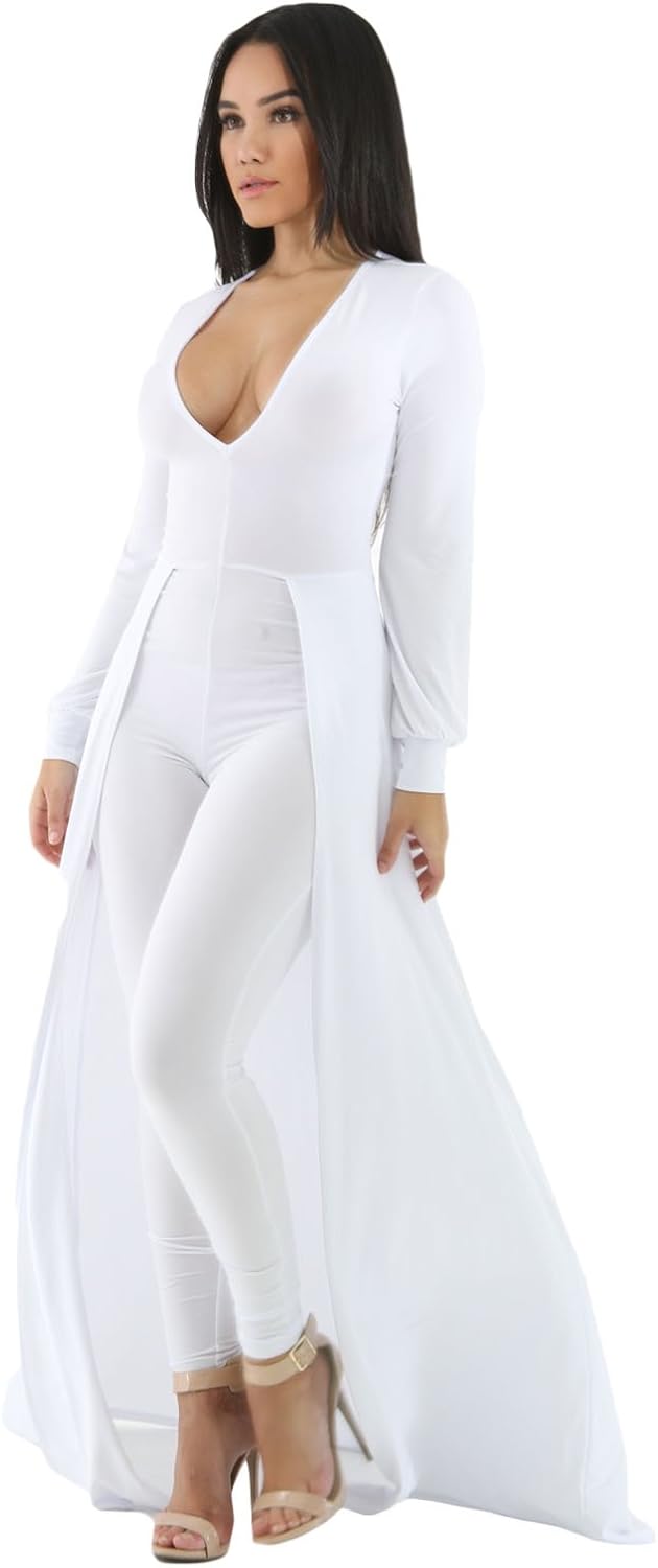 jumpsuit with maxi skirt overlay