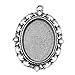Pandahall 10pcs Antique Silver Oval Zinc Alloy Pendant Settings for Cabochon & Rhinestone, DIY Findings for Jewelry Making