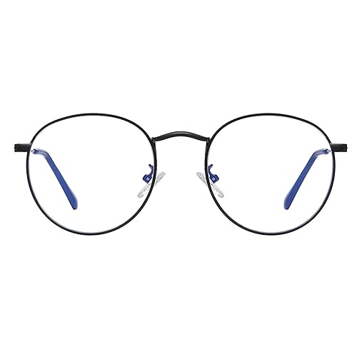 Blue Light Blocking Glasses for women Man Round Metal Anti Blue