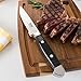 Viking Culinary German Stainless Steel Pakkawood Steak Knife Set, 6 Piece, Includes Wooden Gift Box, Handwash Only, Water & Stain Resistant Handles, Black