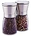 Topnotch Salt and Pepper Grinder Set - Brushed Stainless Steel Salt Mill and Pepper Mill - Adjustable Ceramic Rotor - Glass Body - Set Of 2