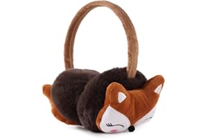 Peecabe Winter Kids Earmuffs Warm Girl Ear Muffs For Toddler Kid Children Earmuff with Cat Ears Girls Ear Warmer (Coffee Fox)