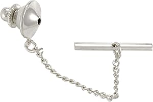 GENERIC USA Best Supply Silver Plated Pin Back with Tie Tack Clutch Chain New…