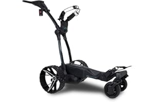 MGI Navigator Ai GPS+ Electric Golf Cart - 36 Hole Lithium Battery - Remote Control - Accessories Included (Drink, Umbrella, & GPS Phone Holder), Plastic material, Black