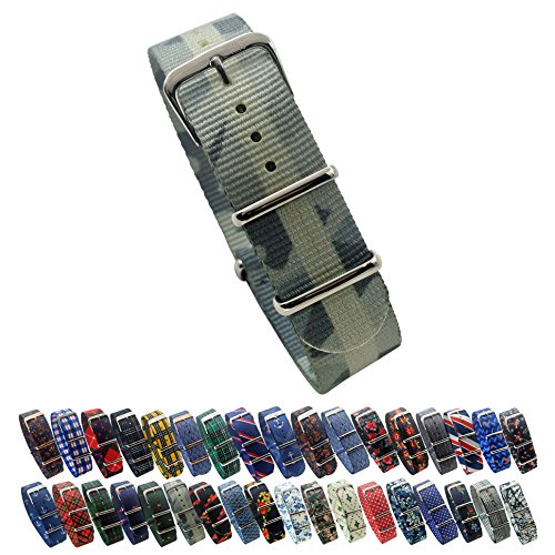 HNS Watch Straps -Choice of Pattern & Width (18mm, 20mm, 22mm) - Ballistic Nylon Straps (20mm, Jungle)