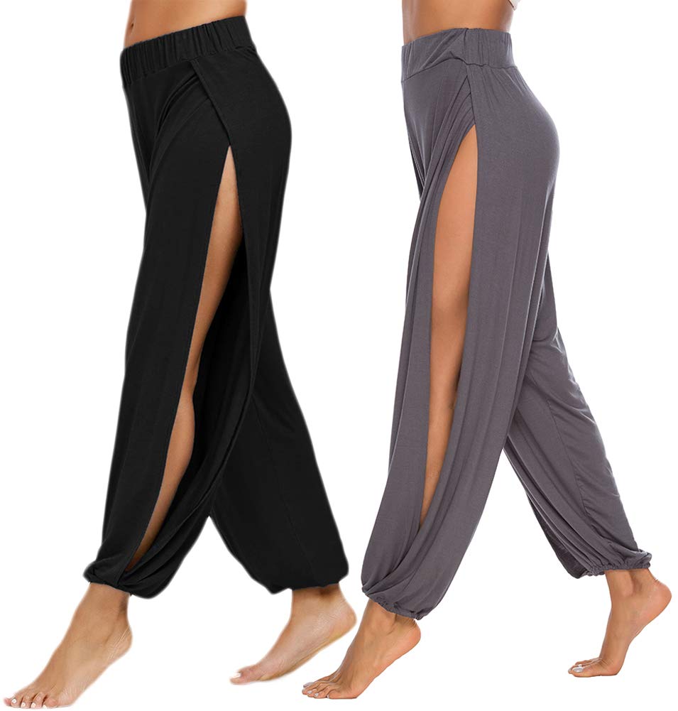 Photo 1 of ***ONLY ONE PAIR*** AvaCostume High Slit Harem Pants Women Hippie Harem Pants Trousers Dark Grey M