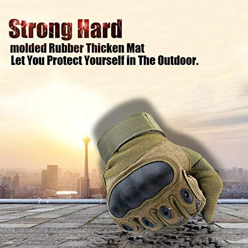 Xnuoyo Caoutchouc Hard Articulation Doigt Complet et Demi Doigt Gants Gants de Protection Écran Tactile Gants pour Moto Vélo Chasse Escalade Camping