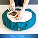 Seat Of Your Soul Meditation Cushion – 10 Colors Round Yoga Pillow; Zipper Organic Cotton Zafu Cover & Extra Liner to Adjust USA Buckwheat Hulls; Floor Pouf for Sitting Kids, Men or Women