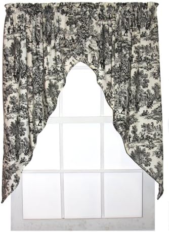 Amazon Com Window Toppers Victoria Park Toile Print Swags Jabot