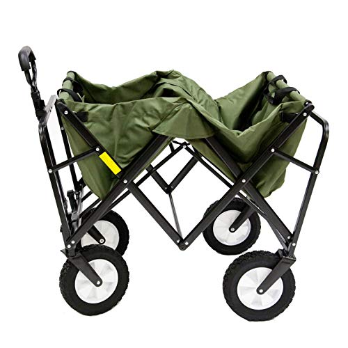Mac Sports Collapsible Folding Outdoor Utility Wagon, Green (Renewed)