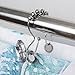 Cyrra Stainless Steel Rust Resistant Double Hooks Glide Shower Ring Hangs for Both Shower Curtain and Liner 12-Pack (Crystal White)