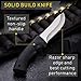Grand Way Tactical Knife - Survival Bushcraft Fixed Blade Knife with Elastron Handle for Hunting and Fishing - Best Bowie Big Blade Knife for Self Defense 01085