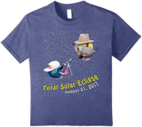Kids Total Solar Eclipse August 21 2017 T Shirt by GoodPrint 12 Heather Blue