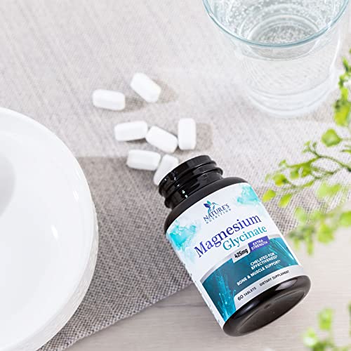 Magnesium Glycinate Extra Strength 425 mg with Calcium Chelated for Max Absorption Supports