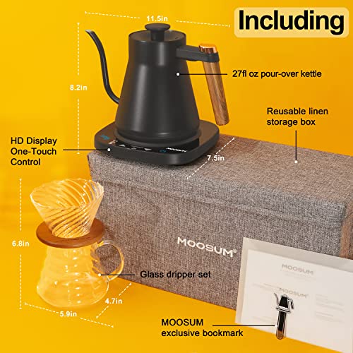 MOOSUM Electric Gooseneck Kettle Temperature Control, Coffee Kettle