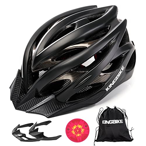 KINGBIKE Light Comfortable Adults Youth Bike Helmet with LED Safety