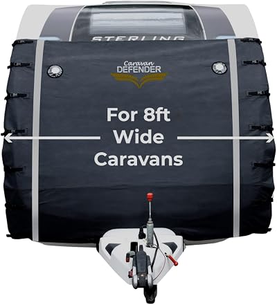 Caravan Defender Universal Front Towing Cover with LED Lights Dark Grey 8ft