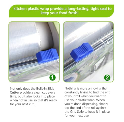 PRESS & SEAL PLASTIC CLING WRAP DISPENSER WITH CUTTER – 12 INCH X 300 SQ FT, KEEPS FOOD FRESH