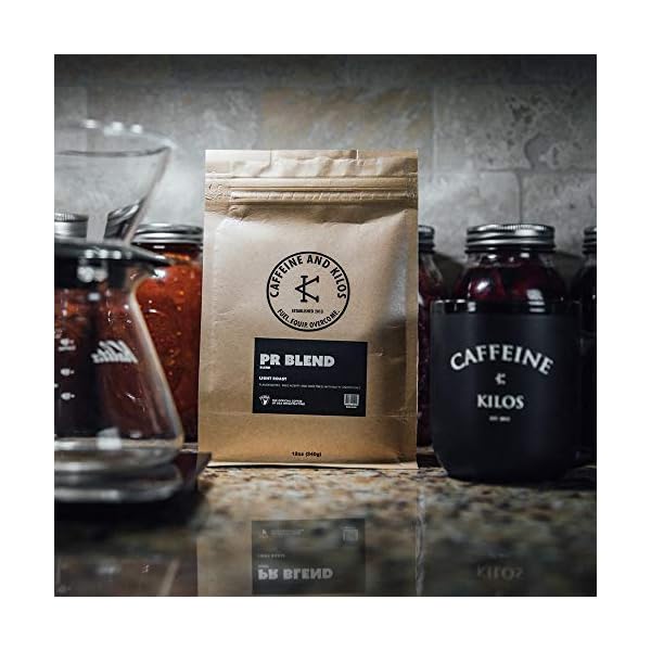 Caffeine and Kilos, PR Blend High Caffeine Ground Gourmet Coffee (12oz Bag) Organic Light Medium