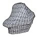 Baby Car Seat & Nursing Cover & Drawstring Carry Bag in Gray Feather Design Shower Gift Breathable Stretchy Universal 4 in 1 Multi-Use Infant Carseat Canopy Covers Shopping Cart High Chair Stroller