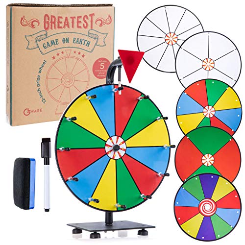 GLWare 12" 5in1 Tabletop Prize Wheel Smooth Spinning Dry Erase