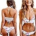 Women Floral Printed Two Piece Swimsuit Cross Padding Bikini Set