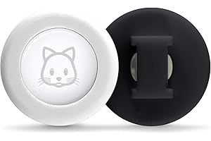 SWEET BABY COMPANY Sweet Baby Co. Airtag Cat Collar or Extra Small Dog Collar Holder 2 Pack, Fits Half Inch Collars for Small Pet, Compatible with Apple Air Tag, Waterproof GPS Tracker Case Kitten Cats (Black/White)