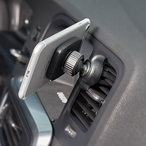 iKross Magnetic Air Vent Clip on Car Mount Smartphone Stand Holder Cradle Feature 6 Powerful Magnet - Black
