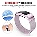 UMTELE for Fitbit Charge 2 Band, Milanese Loop Stainless Steel Metal Bracelet Strap with Unique Magnet Lock, No Buckle Needed for Fitbit Charge 2 HR Fitness Tracker Lavender Small