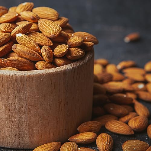 ROASTED ALMONDS UNSALTED – FRESH AND DELICIOUS GUILT FREE HEALTHY KETO SNACK WHOLE UNSALTED NUTS STEAM PASTEURIZED PACKED IN RESEALABLE BAG, LOW CALORIES, VEGAN, GLUTEN-FREE, 3LB