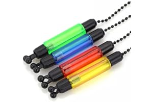 4-Pack Carp Fishing Bite Alarm Indicator with Removable Fluorescent Tube, Adjustable Plastic Clip for Line Protection, Lightw