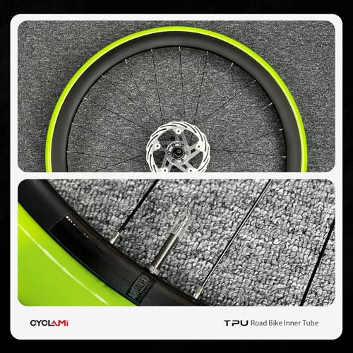 TPU Inner Tube Road Bike 38 g Ultralight Compatible with 700 x 18/23/25/28/30/32C Bicycle Inner Tube Metal Removable Presta Valve 45/60/80 mm