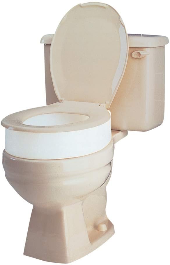 Carex Toilet Seat Riser, Round Raised Toilet Seat Adds 3.5 inches to Toilet Height, for Assistance Bending or Sitting, 300 Pound Weight Capacity: Health & Personal Care