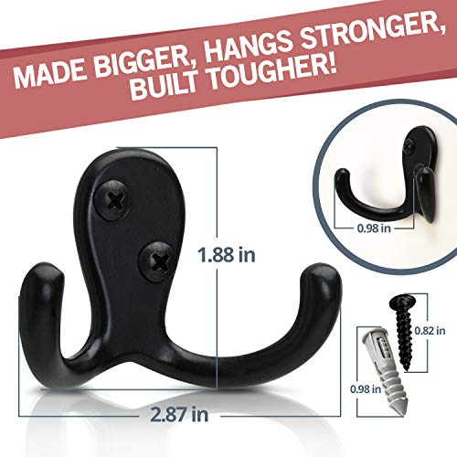 Jack N' Drill 6+2 Coat Hooks w/ 4pcs. Cute Bear Stickers | Heavy Duty Hooks for Hanging Towels, Coat & Hat Rack | Wall Mounted Wall Hook for Kitchen and Bathroom Wall