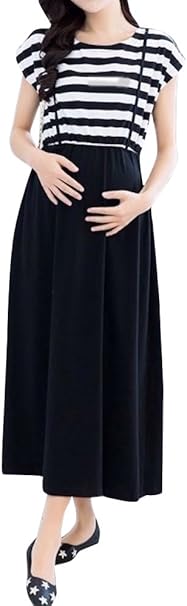 Amazon Co Jp Blume 授乳口 ファスナー 楽々 マタニティ ワンピース ロング 春 夏 ボーダー 服 ファッション小物