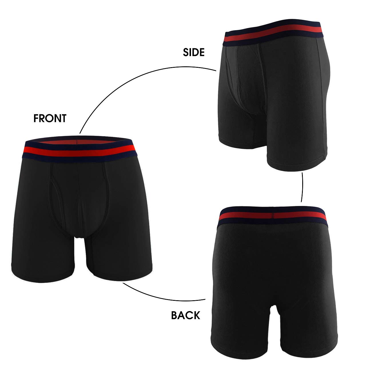 Mens Cotton Classic Pouch Boxer Briefs Open Fly Underwear L 4 Pack