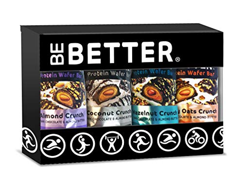 Be Better Protein Wafer Bars | Variety Sample Pack, Dairy- Free | 1 Box (4, 1.5oz Bars)